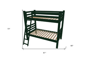 Green Twin Solid Wood Bunk Bed