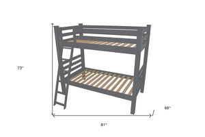 Gray Twin Traditional Solid Wood Bunk Bed