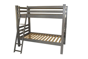 Gray Twin Over Twin Solid Wood Bunk Bed