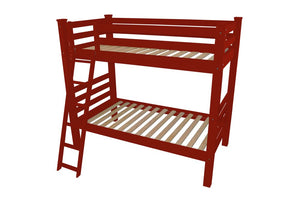 Red Twin Traditional Solid Wood Bunk Bed