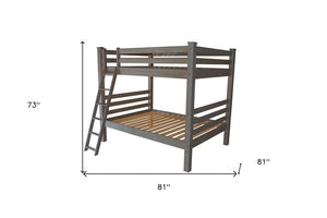 Gray Full Over Full Solid Wood Bunk Bed