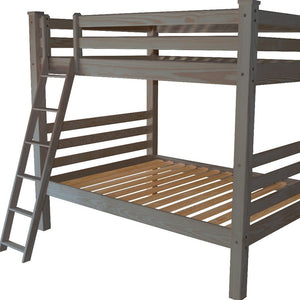 Gray Full Over Full Solid Wood Bunk Bed