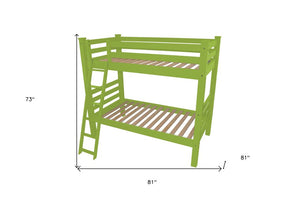 Green Full Traditional Solid Wood Bunk Bed