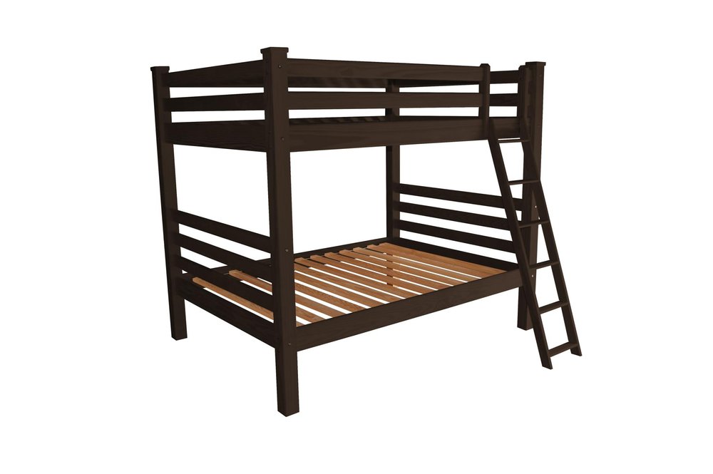 Brown Full Over Full Solid Wood Bunk Bed