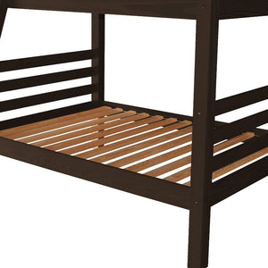 Brown Full Over Full Solid Wood Bunk Bed