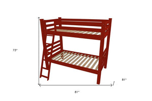 Red Full Solid Wood Bunk Bed