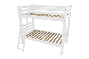 White Full Traditional Solid Wood Bunk Bed