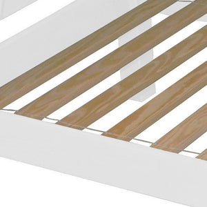 White Full Solid Wood Bunk Bed