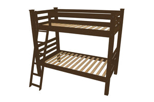 Brown Queen Solid Wood Bunk Bed
