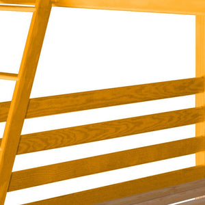 Yellow Queen Over Queen Solid Wood Bunk Bed