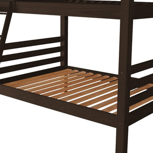 Brown Queen Over Queen Solid Wood Bunk Bed