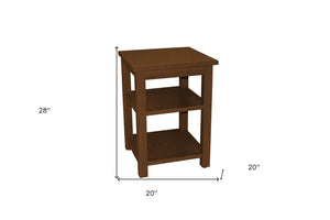 28" Brown Solid Wood Nightstand