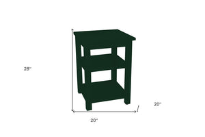 28" Dark Green Solid Wood Nightstand