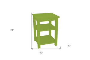 28" Green Solid Wood Nightstand