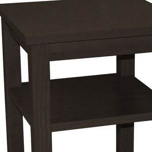 28" Brown Solid Wood Nightstand
