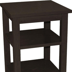 28" Brown Solid Wood Nightstand