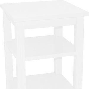 28" White Solid Wood Nightstand