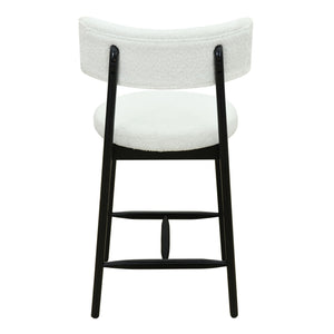 Mid Century Modern Counter Stools, Fabric Upholstered Chairs