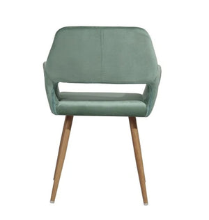 22" Green and Brown Velvet Arm Chair