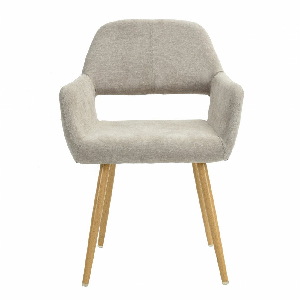 22" Gray and Brown Upholstered Arm Chair