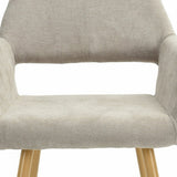 22" Gray and Brown Upholstered Arm Chair