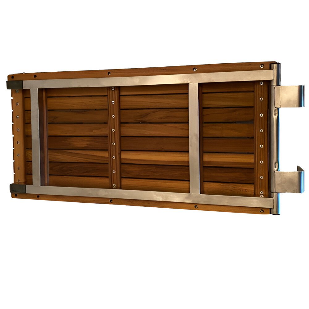 30" Brown Wall Mount Teak Rectangular Shower Bench