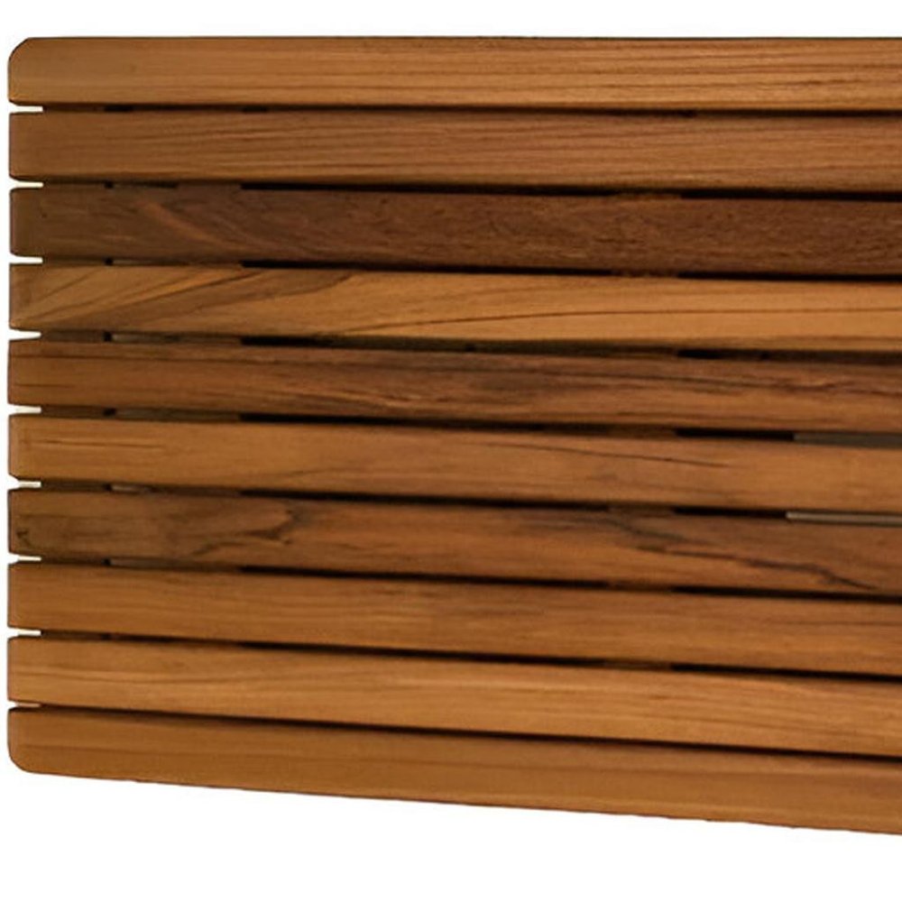 30" Brown Wall Mount Teak Rectangular Shower Bench