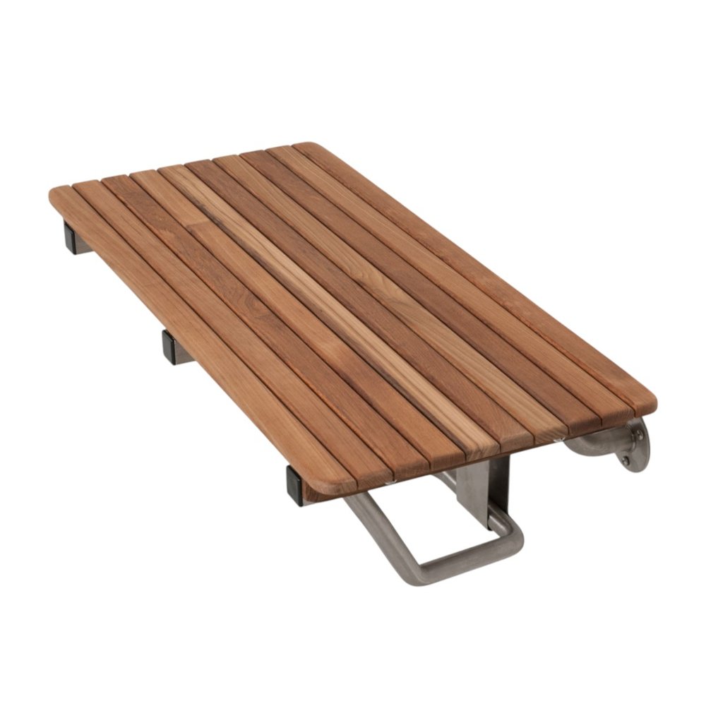 14" X 26" Brown Teak Rectangular Shower Bench