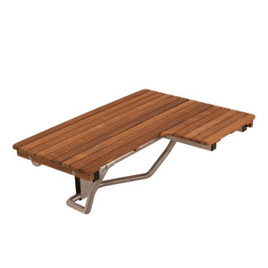 14" X 32" Brown Teak Rectangular Shower Bench