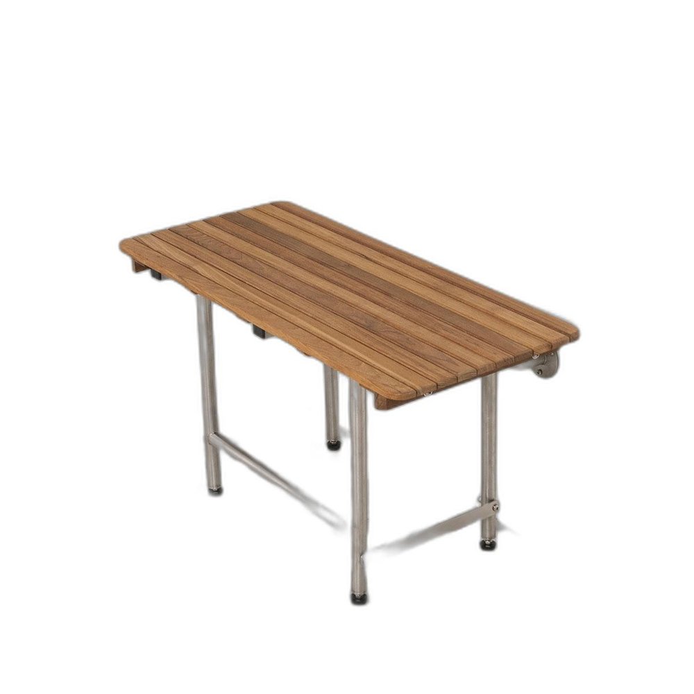 18" X 28" Brown Teak Rectangular Shower Bench