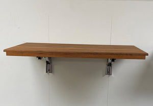 16" X 28" Brown Teak Wall Mount Rectangular Shower Bench