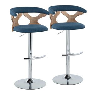 Gardenia - Contemporary Adjustable Barstool With Swivel / Rounded T Footrest (Set of 2) by Couch.com