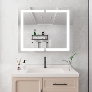 Medicine Cabinet With LED Vanity Mirror, Anti-Fog, Waterproof, Dimmable With Touch Switch by Couch.com