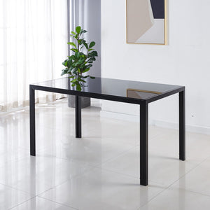 Dining Table With Metal Leg And Glass, Modern Space Saving Kitchen Table For Living Room Glass Table, Dining Table, Kitchen Table, Coffee Table - Black by Couch.com