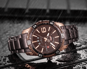 Men's  Luxury Stainless steal Waterproof Watch With Day And Date Display Unique Design Perfect Gift In Modern Metal Men  Wrist Watch Design