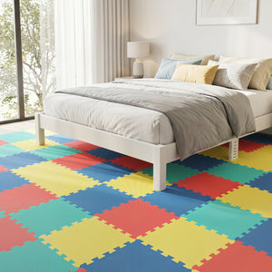 54 Pack EVA Foam Floor Tiles with Non-Slip & Borders for Home Gym-Multicolor