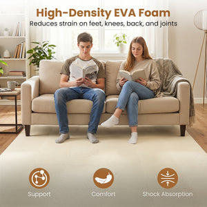 54 Pack EVA Foam Floor Tiles with Non-Slip & Borders for Home Gym-Beige