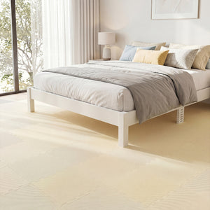54 Pack EVA Foam Floor Tiles with Non-Slip & Borders for Home Gym-Beige