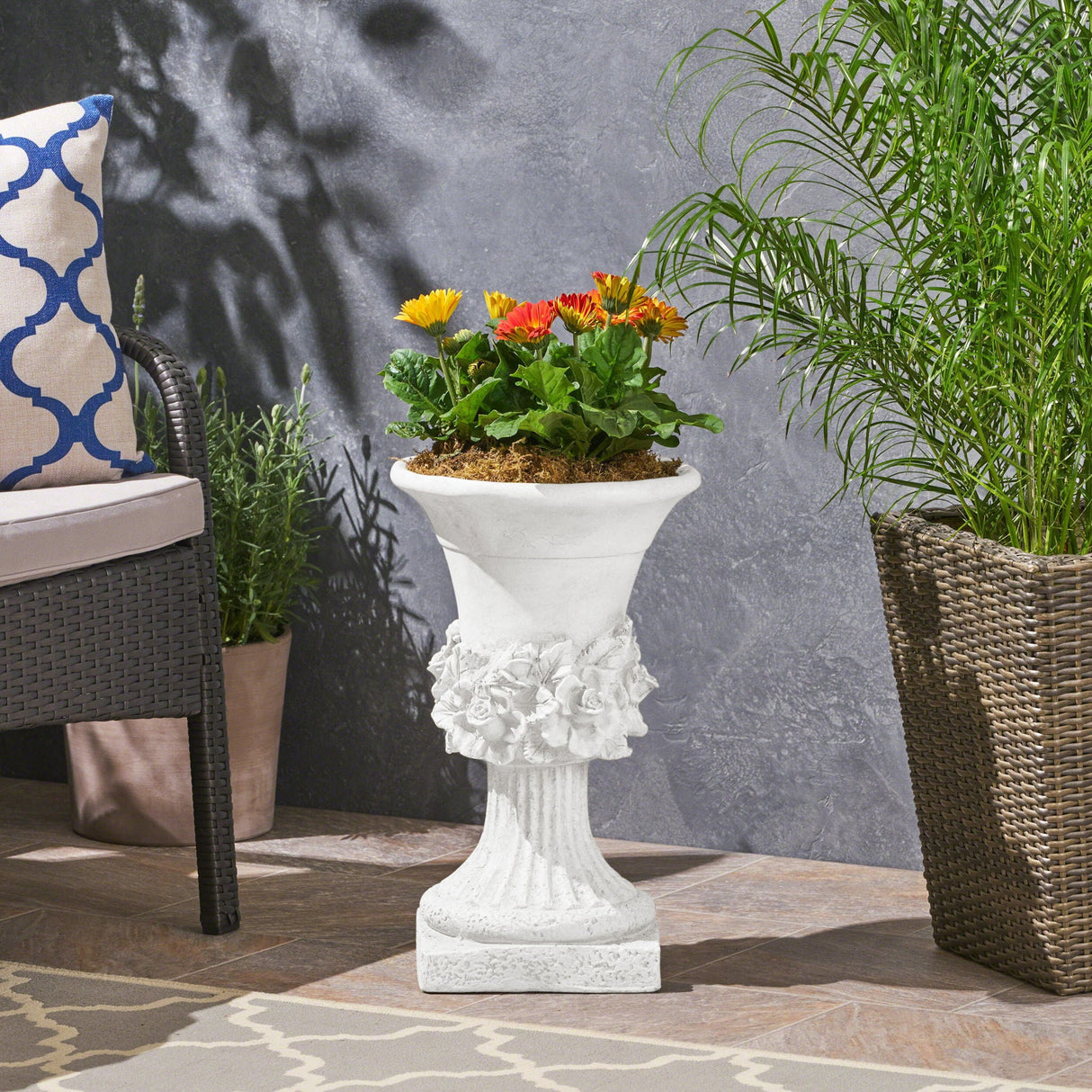 Garden Durable Urn Planter - Antique White by Couch.com