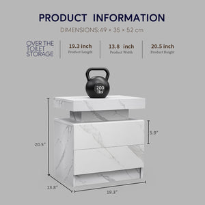 Nightstand LED, Bedside Table Cabinet With 2 Drawers For Bedroom by Couch.com