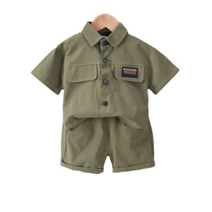 Boys' Short-sleeved Shorts Overall Suit