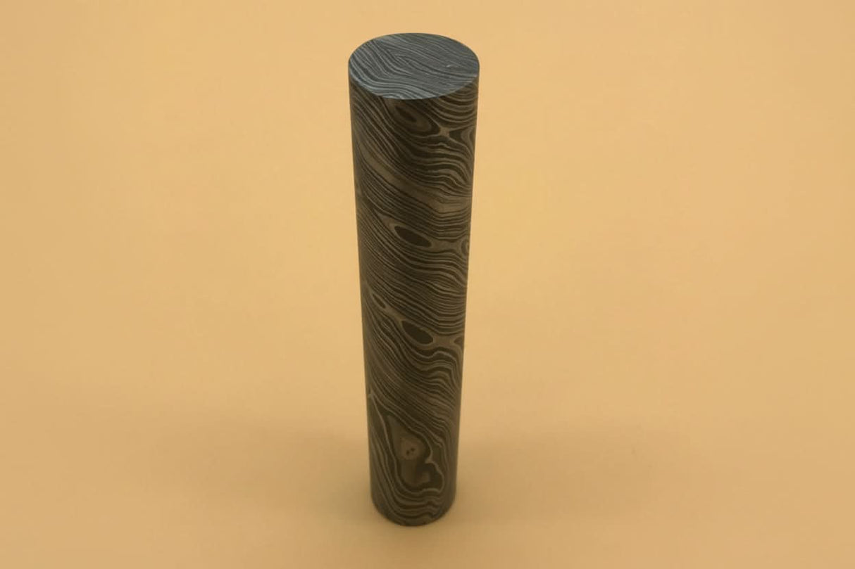 Custom Handmade Damascus Steel Round Rod 5.5 Inch 25.5 mm Diameter