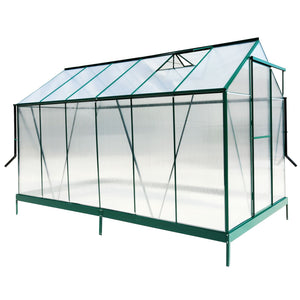 Polycarbonate Greenhouse, Heavy Duty Outdoor Aluminum Walk-In Green House Kit With Rain Gutter, Vent And Door For Backyard Garden by Couch.com