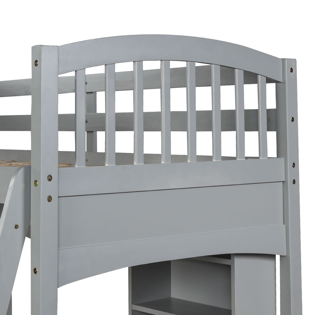 Loft Bed With Storage Shelves, Desk And Ladder by Couch.com