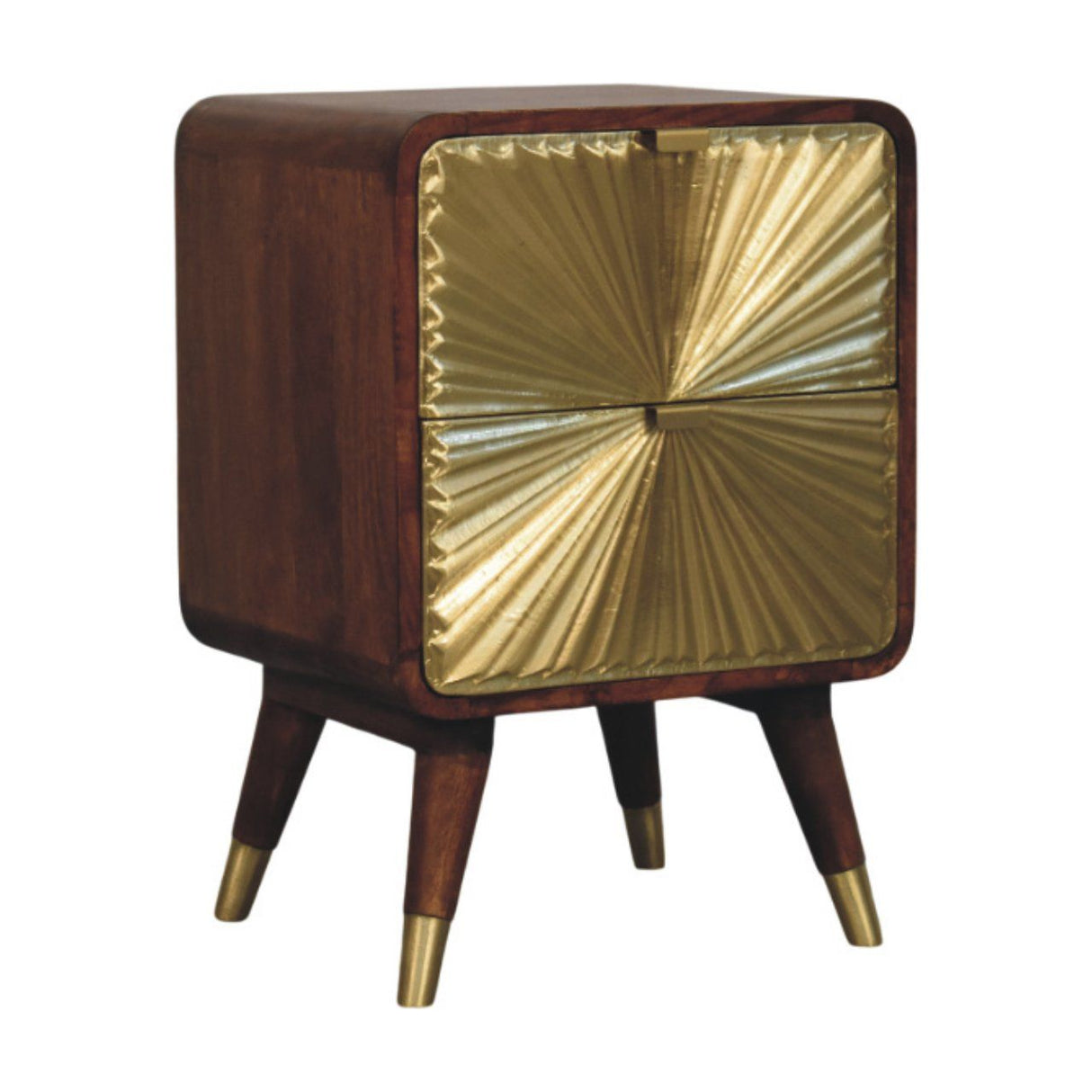 Avora - Brass Embossed 2 Drawer Nightstand - Brown / Golden by Couch.com