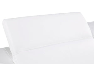 89" White And Silver Leather Sofa