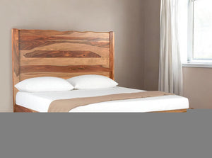 Brown Live Edge Solid Wood King Bed Frame