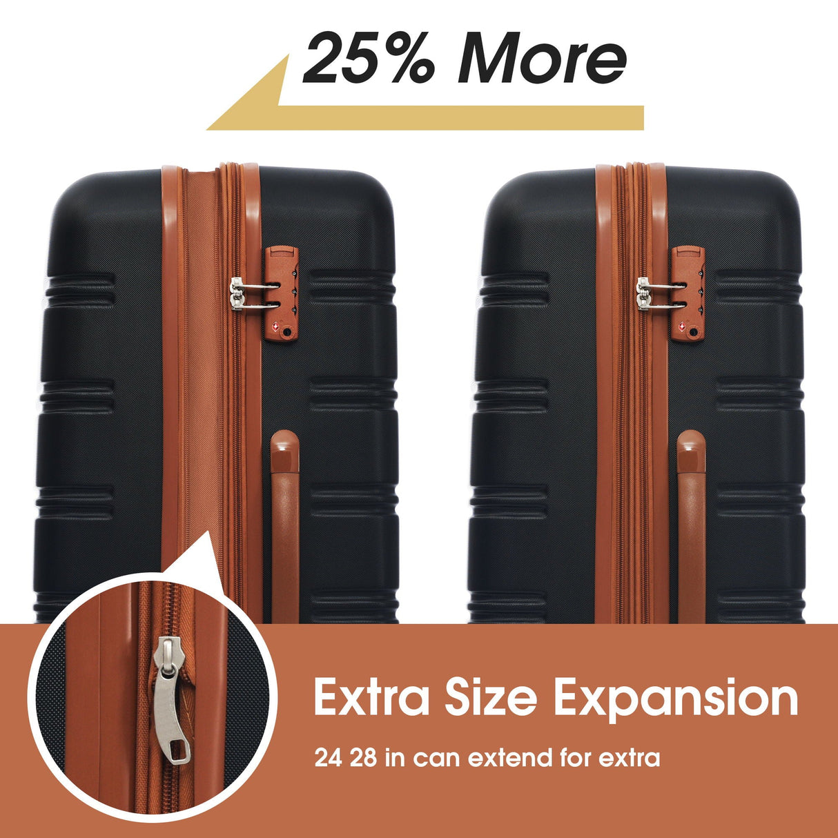 Hardshell Luggage Sets 4 Pieces + Bag Spinner Suitcase With Tsa Lock Lightweight - 16" / 20" / 24" / 28" Luggages by Couch.com