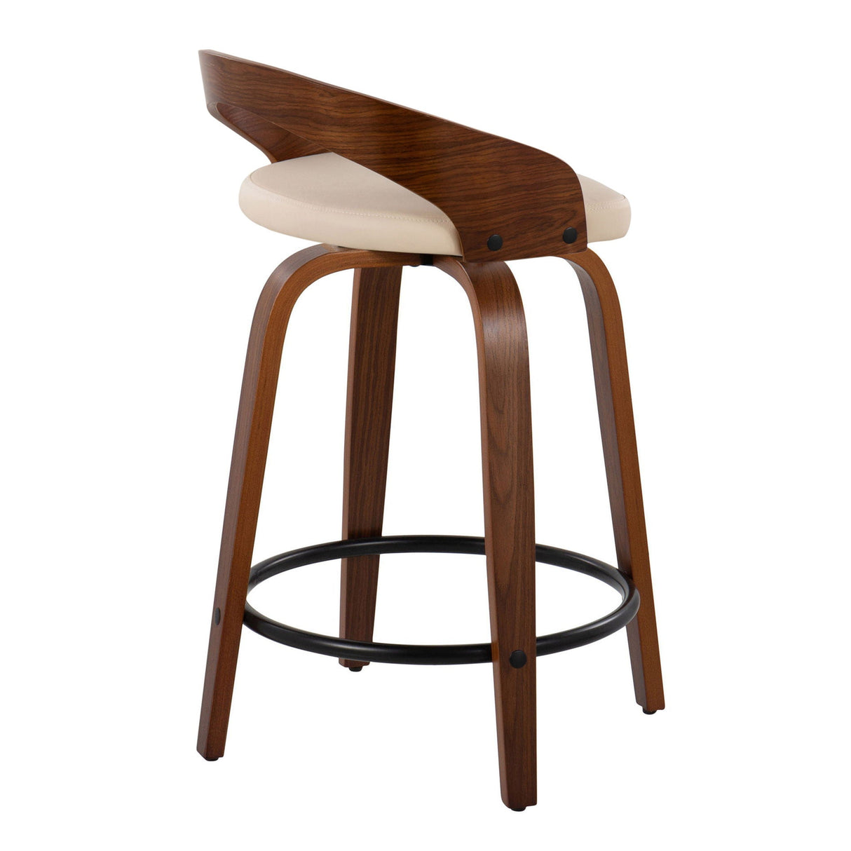 Grotto - Mid-Century Modern Fixed Height Counter Stool & Swivel With Round Footrest (Set of 2) by Couch.com