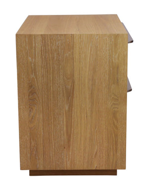 28" Natural Solid and Manufactured Wood Two Drawer Nightstand